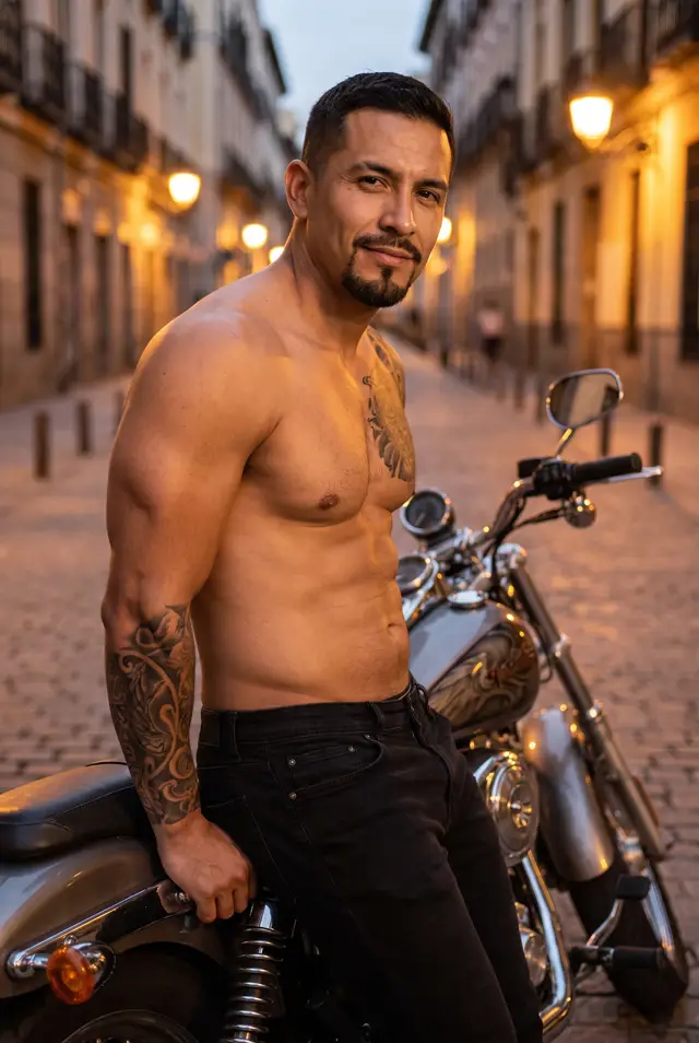 Diego Alvarez, male AI creator for a private body rating
